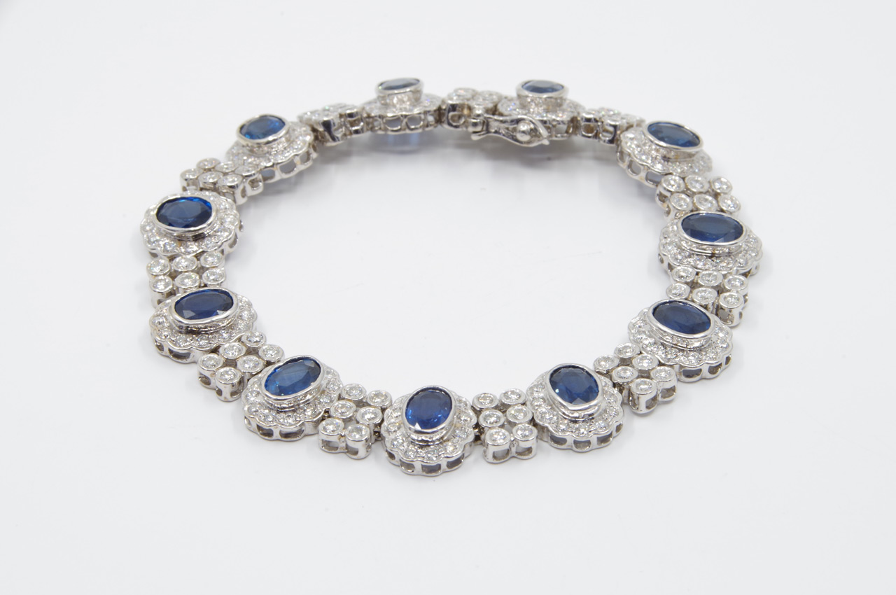Estate Sapphire & Diamond Bracelet Thumbnail