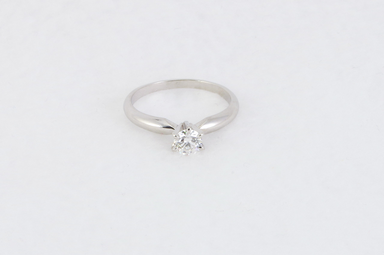 Estate Platinum Dimond Engagement Ring Flat