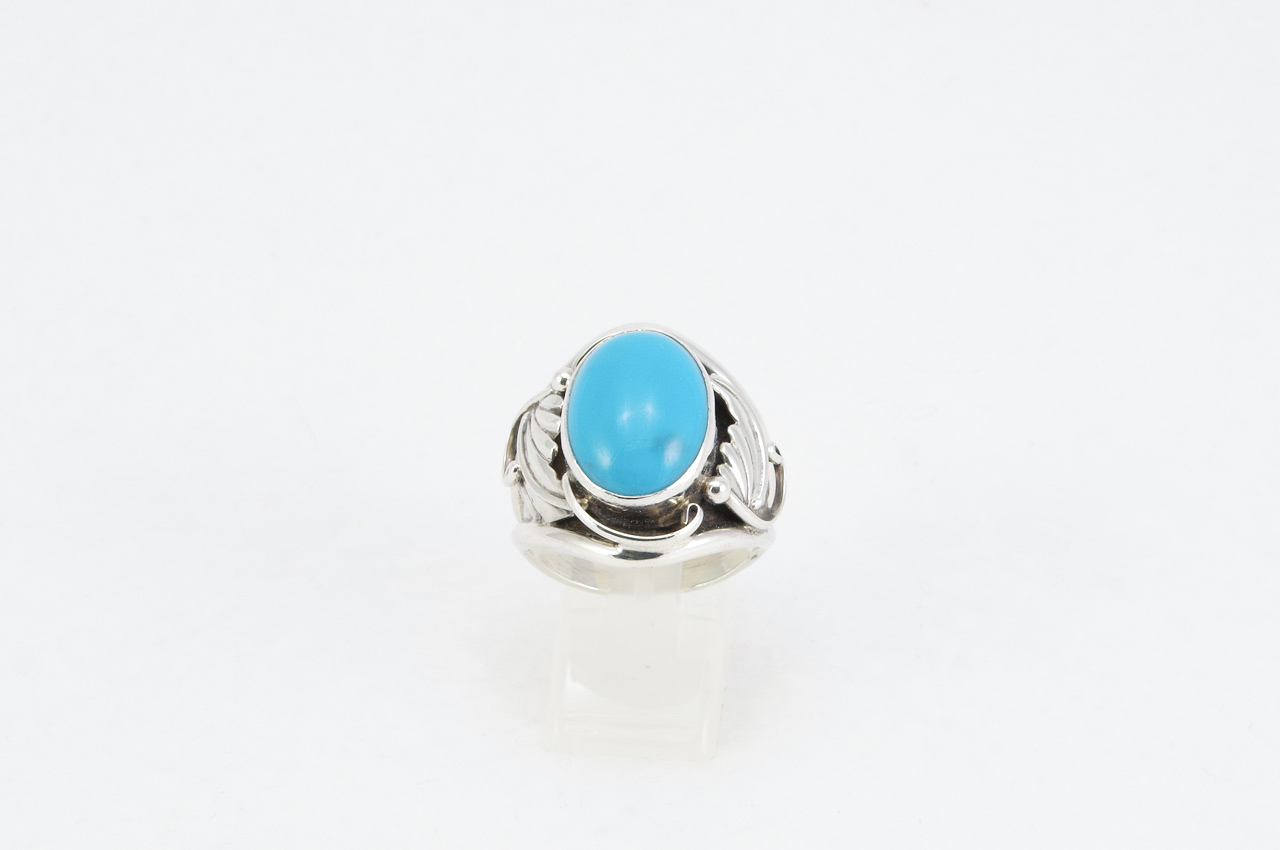 Estate Sterling Silver Turquoise Ring Thumbnail