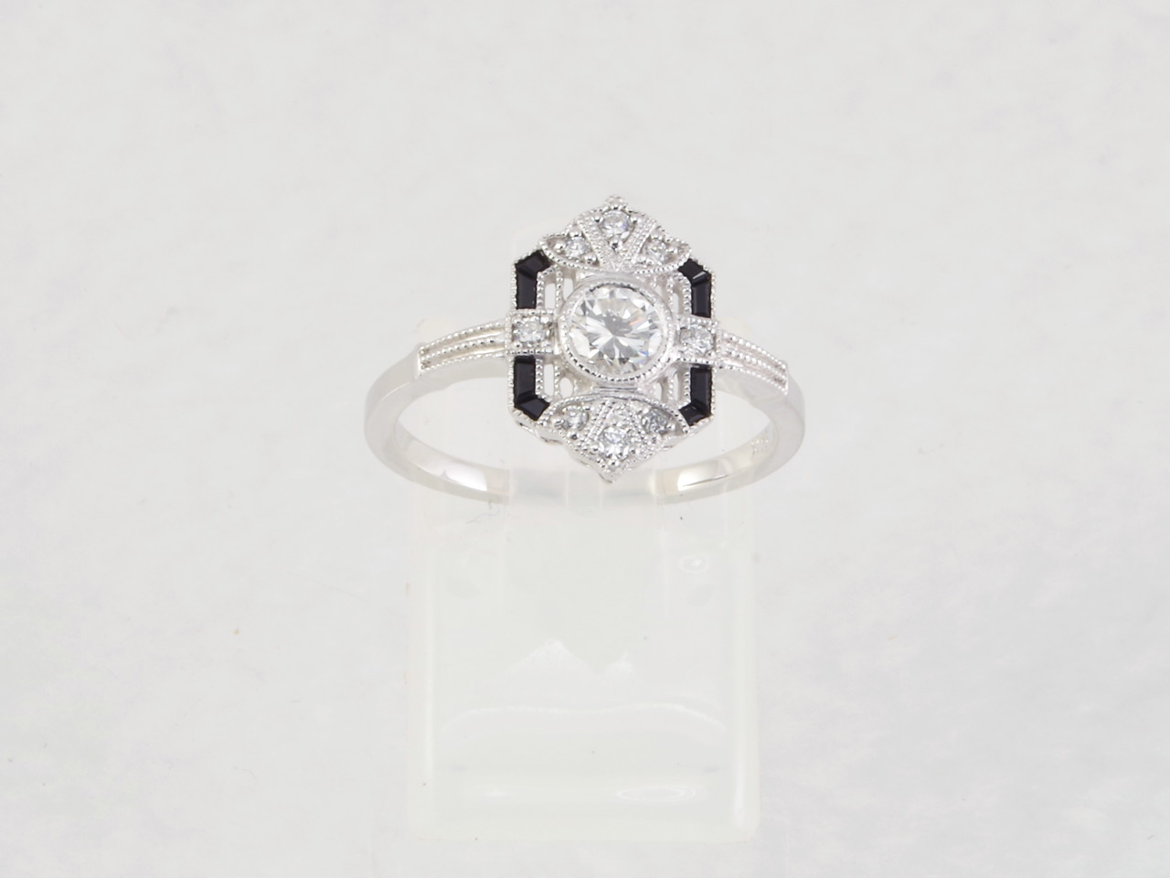 Diamond & Onyx Art Deco Style Ring Thumbnail