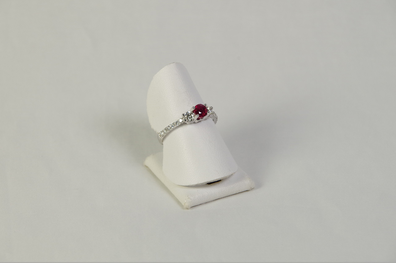 Gold Platinum Ruby Diamond Ring