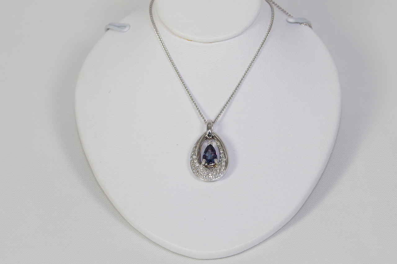 Alexandrite and Diamond Pendant