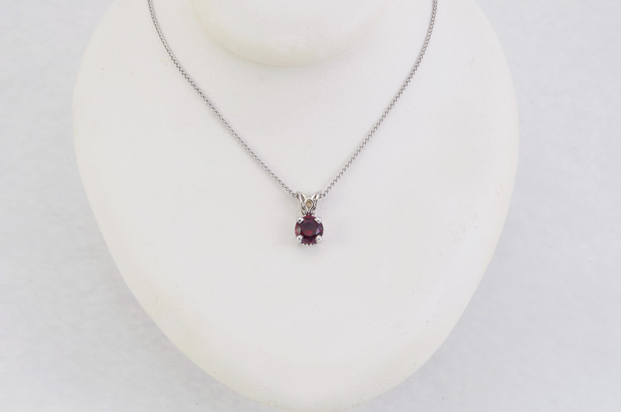 Ruby Pendant With Wheat Chain Thumbnail